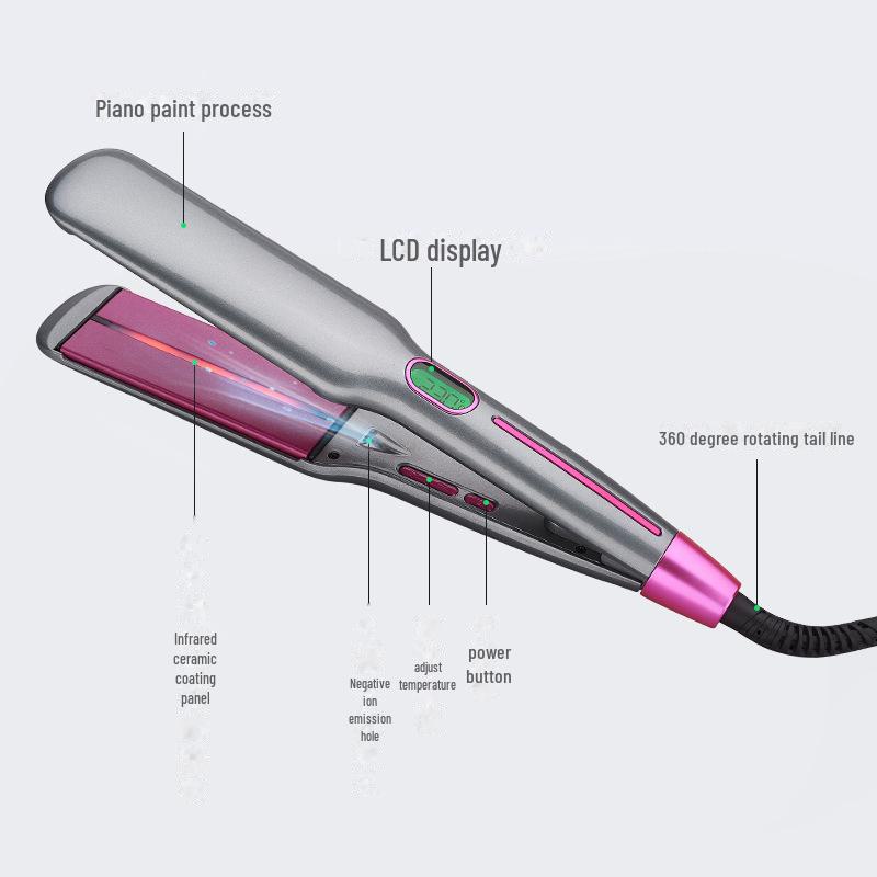 High-Demand Infrared Negative Ion LCD Violet Wide Plate Hair Straightener