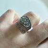 Retro Sunflower Pattern Open Adjustable Ring Temperament Men and Women Couple Ring Jewelry