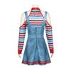 Halloween Ghost Doll Cosplay Costume Carnival Horror Ghost Doll Clown Girl Cosplay Costume