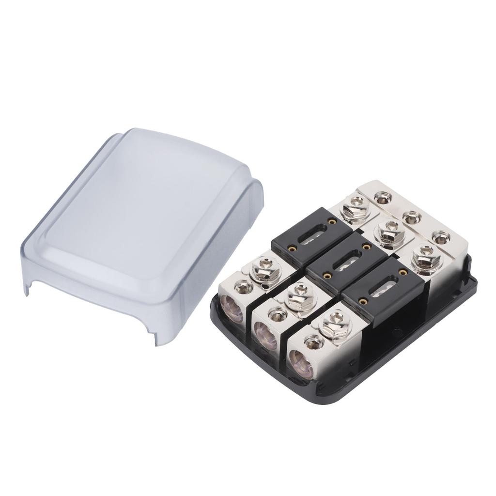 Fuse Holder Distribution Block 3 Ways Fuses Box 1 In‑3 Out 3 In‑3 Out for Car Yacht Audio