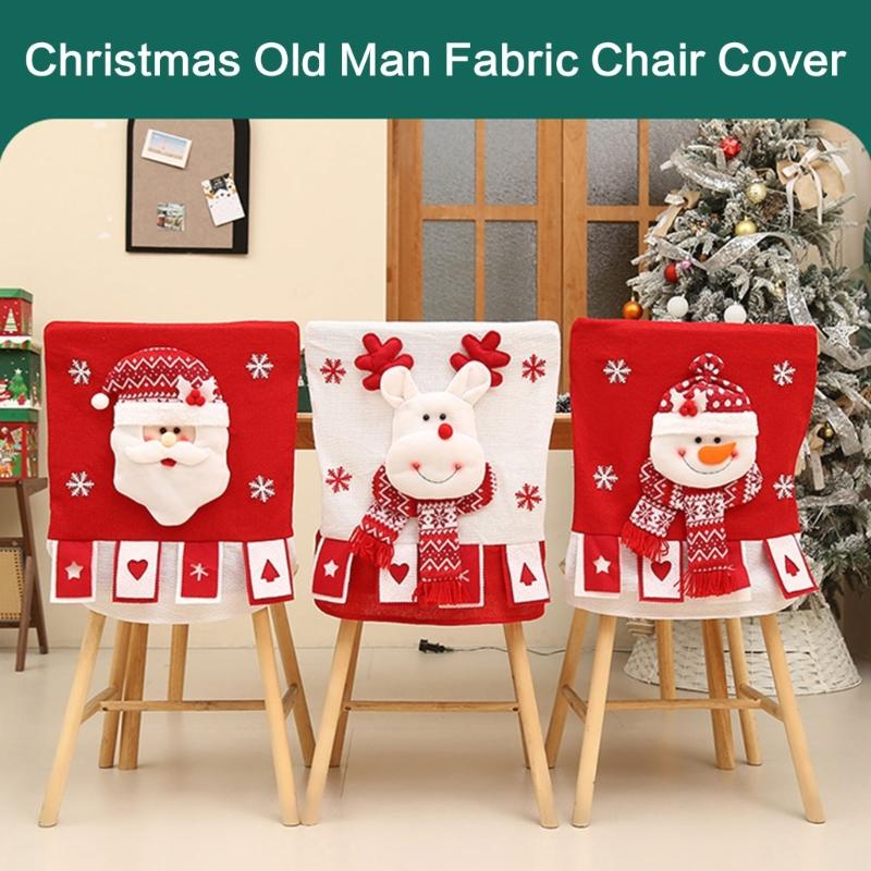 Seasonal Santa Character Soft Chair Cover for Family Gatherings Christmas Celebration