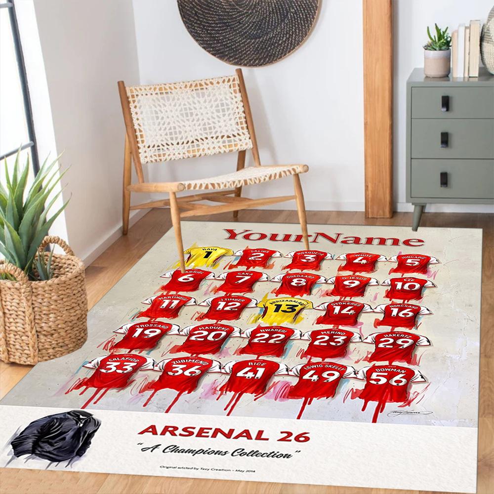 Arsenal Customize Your Name Carpet Suitable for Hallway Outdoor Living Rooms Dining Room Antislip Carpet Anime Office Decor