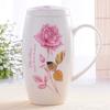 700ML, Bone China Big Coffee Mug, Ceramic Tumbler Tea Time, Large Mug Christmas Cup Gift, Porcelain Big Mug, Enamel Cup Taza