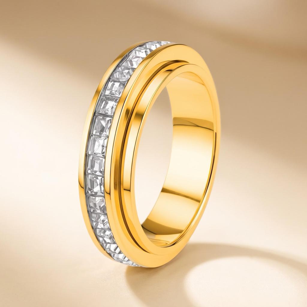 Luxe Dames RVS Ring: Elektrogeplateerd titanium, vervaagt niet, veelzijdig ontwerp