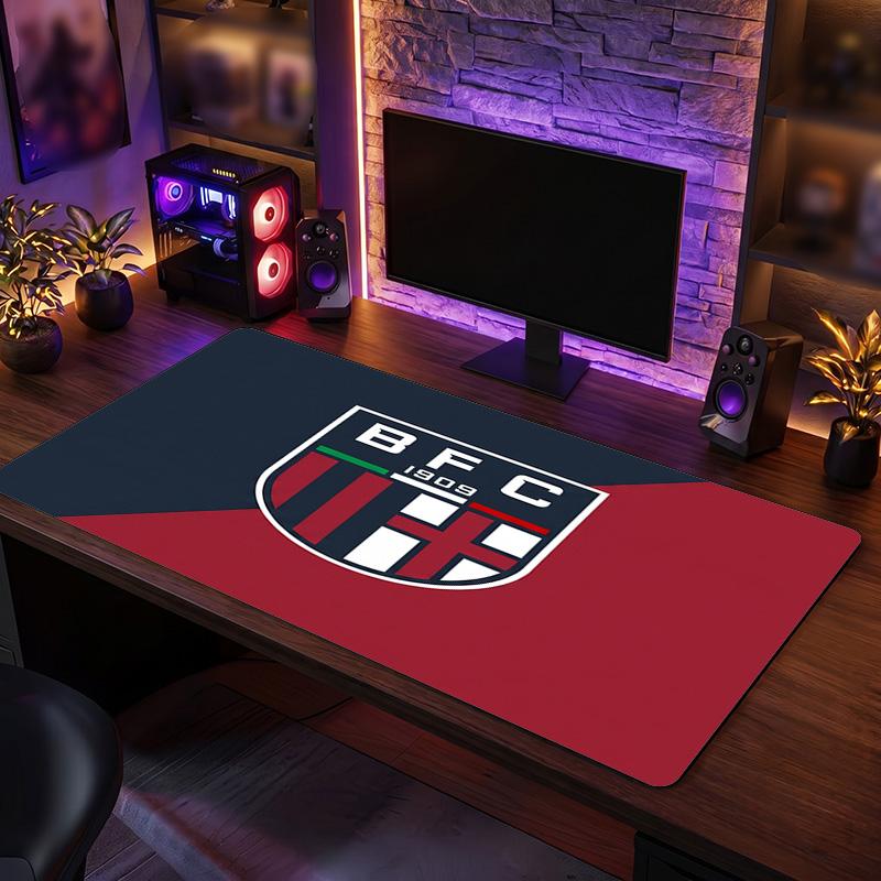 Bologna FC Theme Pattern Mouse Pad, Soccer Logo Design XXL Gaming Desk Mat Non-Slip Computer Mouse Pad