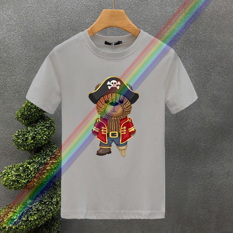 Luxury Pirate Bear 100% Cotton High Quality Printing Couple Tees Summer Harajuku For Men/Women Short Sleeve T-shirt Asian Size