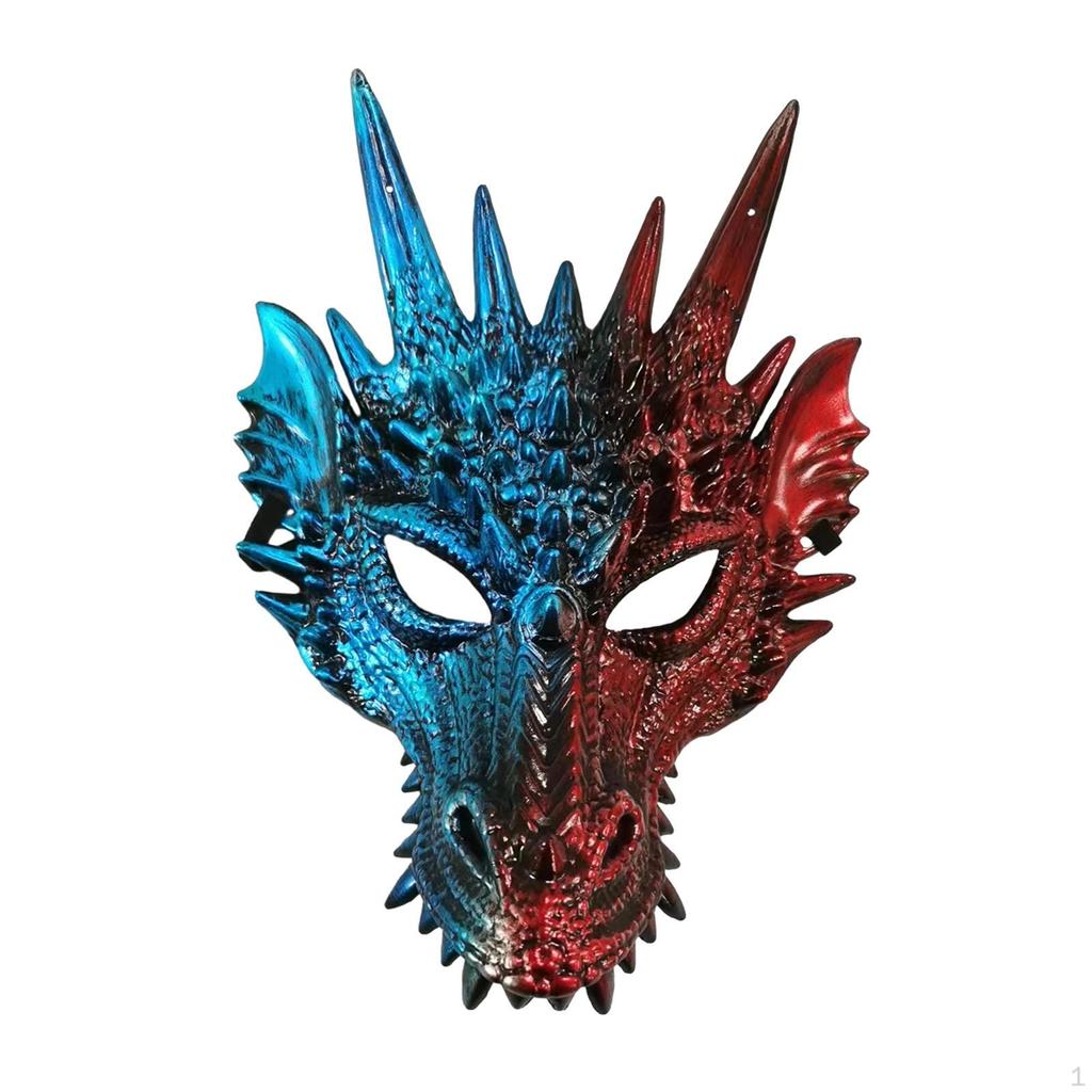 3D Dragon Mask Half Face Scary Animal Head for Shows