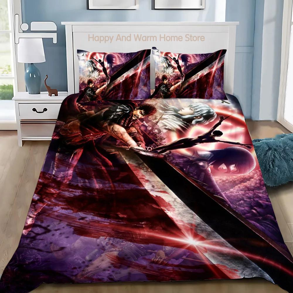 Duvet Cover Anime Berserk Pillowcase Bedding Set Adult Boy Girl Bedroom Decoration Boys Gift Single Double Large Size