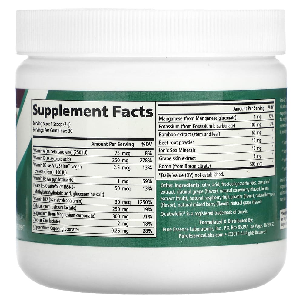 Pure Essence Ionic-Fizz Calcium Plus Mixed Berry Flavor 210g (7.41oz)