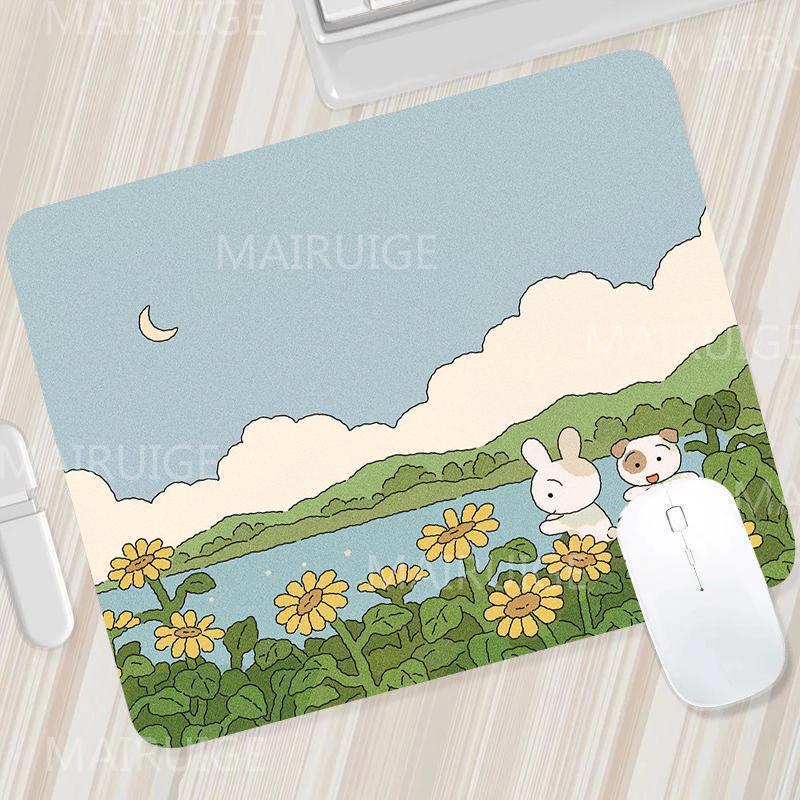 Green Small Mouse Pads Mouse Carpets Cute Desk Mats Kawaii Tulip Gaming Accessories Mouse Mat Gamer Surface for Computer Mouse