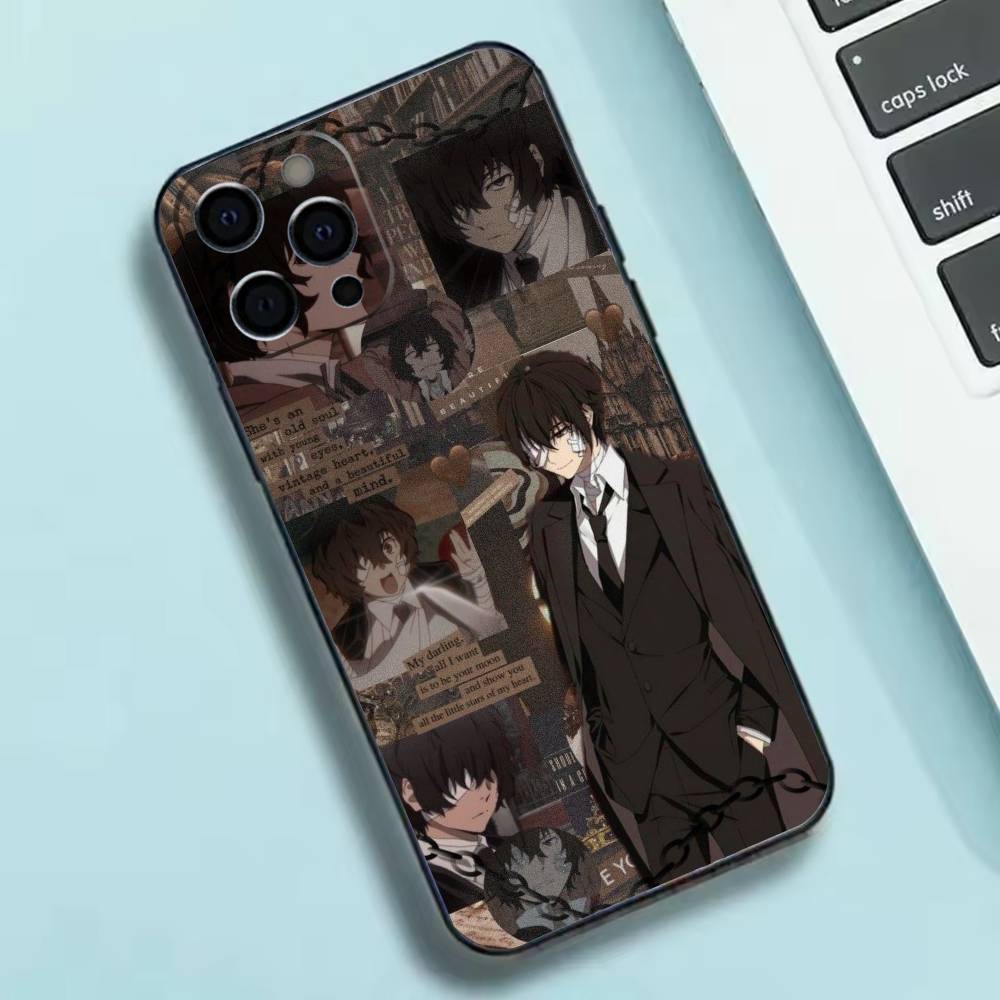 Anime Bungo Stray Dogs D-Dazai Osamu Phone Case For iPhone 17,16,15,14,13,12,11 X XR Plus,Soft Silicone Black Cover