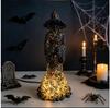 Halloween Skeleton Witch Decor Figurine, Dark Horror Witch Skeleton Scene, Living Room Spooky Tabletop Ornament, Resin Craft
