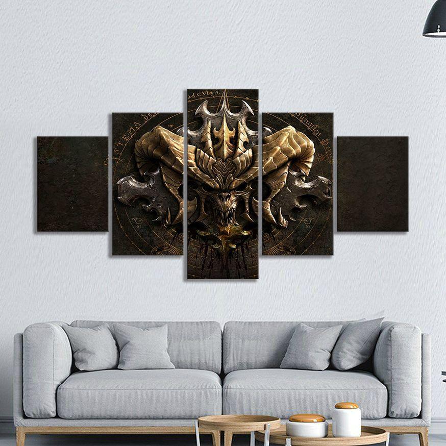

Без рамки, 5 панелей, Diablo, видеоигра, Cuadros, HD, настенное искусство, холст, постеры, картины, домашний декор для гостиной 30x40cm*2 30x60cm*2 30x80cm*1
