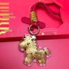 2026 Year of the Horse Pure Gold 999 Keychain Pendant - Golden Bag Charm New Year Gift
