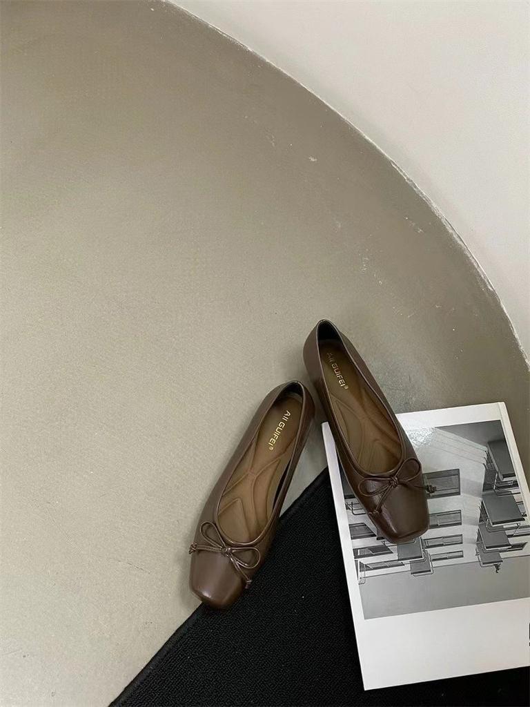 Rundspitzige Niedrig geschnittene High Heels - Neuer Stil Flache Vielseitige Basisschuhe