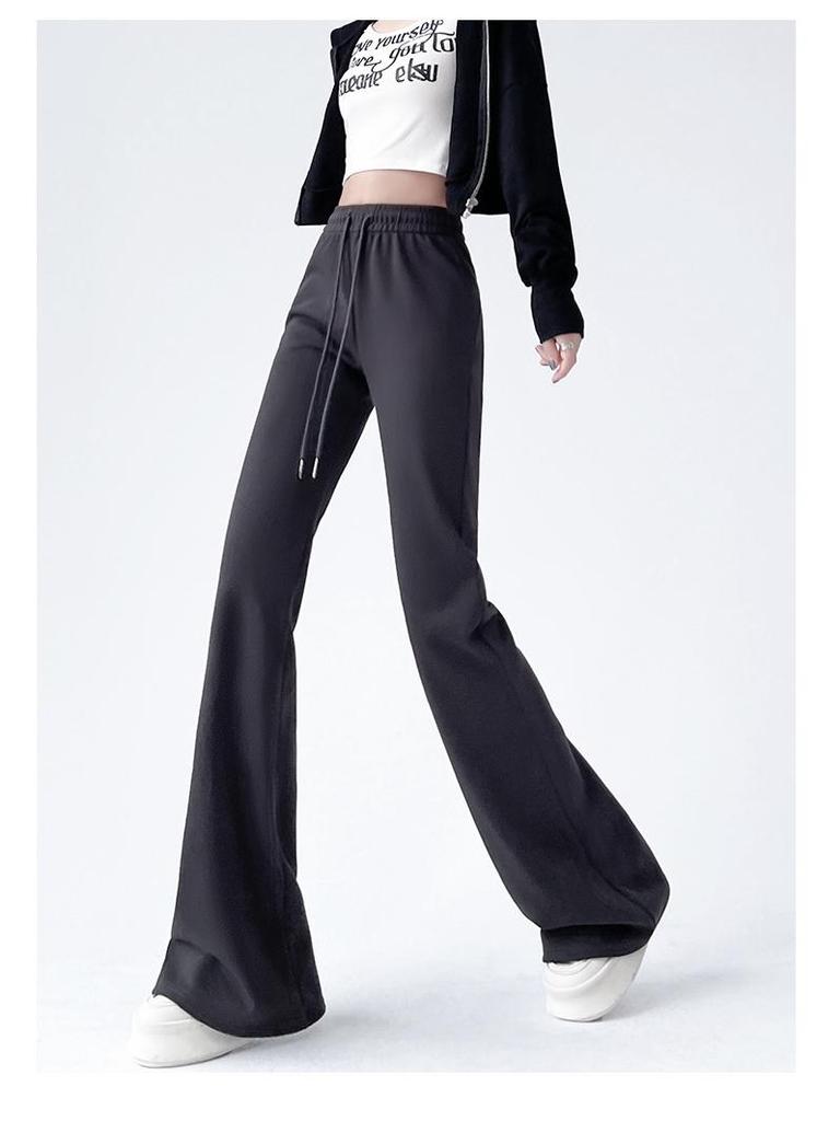 Women's High-Waisted Flared Sweatpants - Slimming Micro-Flare, Tall Fit, Spring/Autumn 2024 Collection