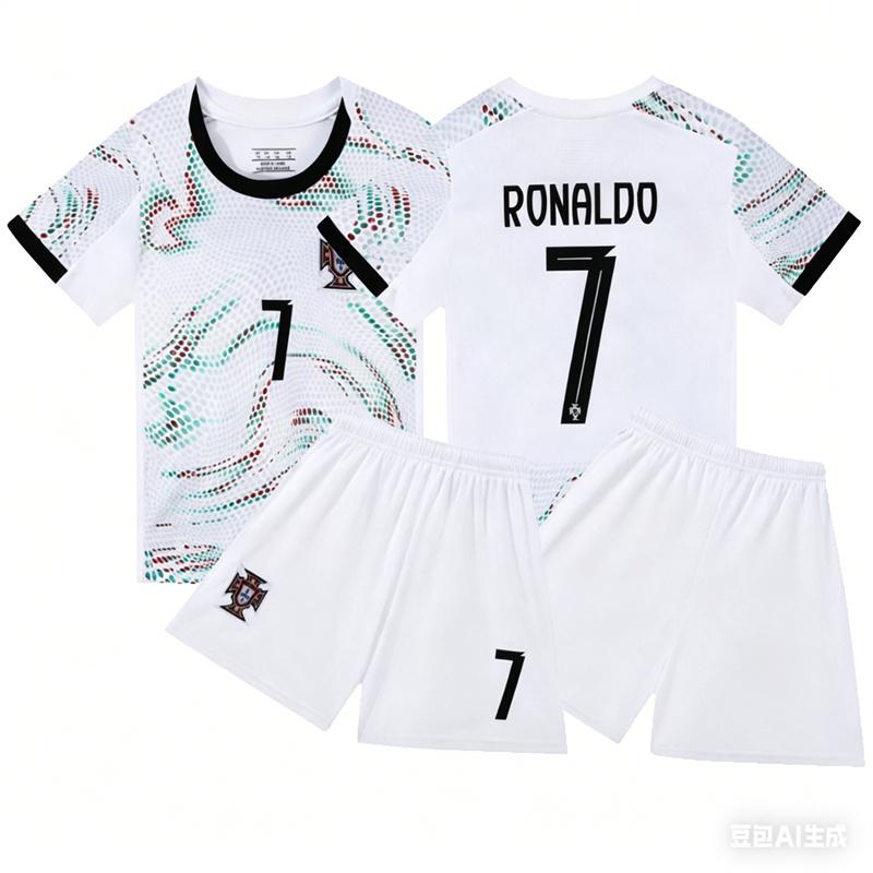 2627 Ronaldo 7 Maglia da Calcio Estiva Oversize a Maniche Corte Kit Maglietta Stampata 3D per Adulti/Bambini Completo Superiore