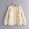 Herbst und Winter Neu Damen Wollkugel Fledermausnadel Dicke Wolle Locker und Dünn Kurzer Pullover Cardigan Jacke Damen
