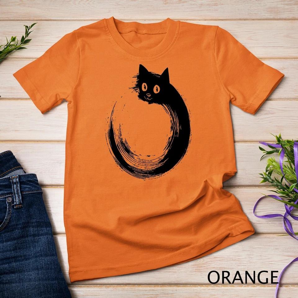 Cute Cat Zen Circle Meditation T-Shirt Unisex T-shirt 7 L