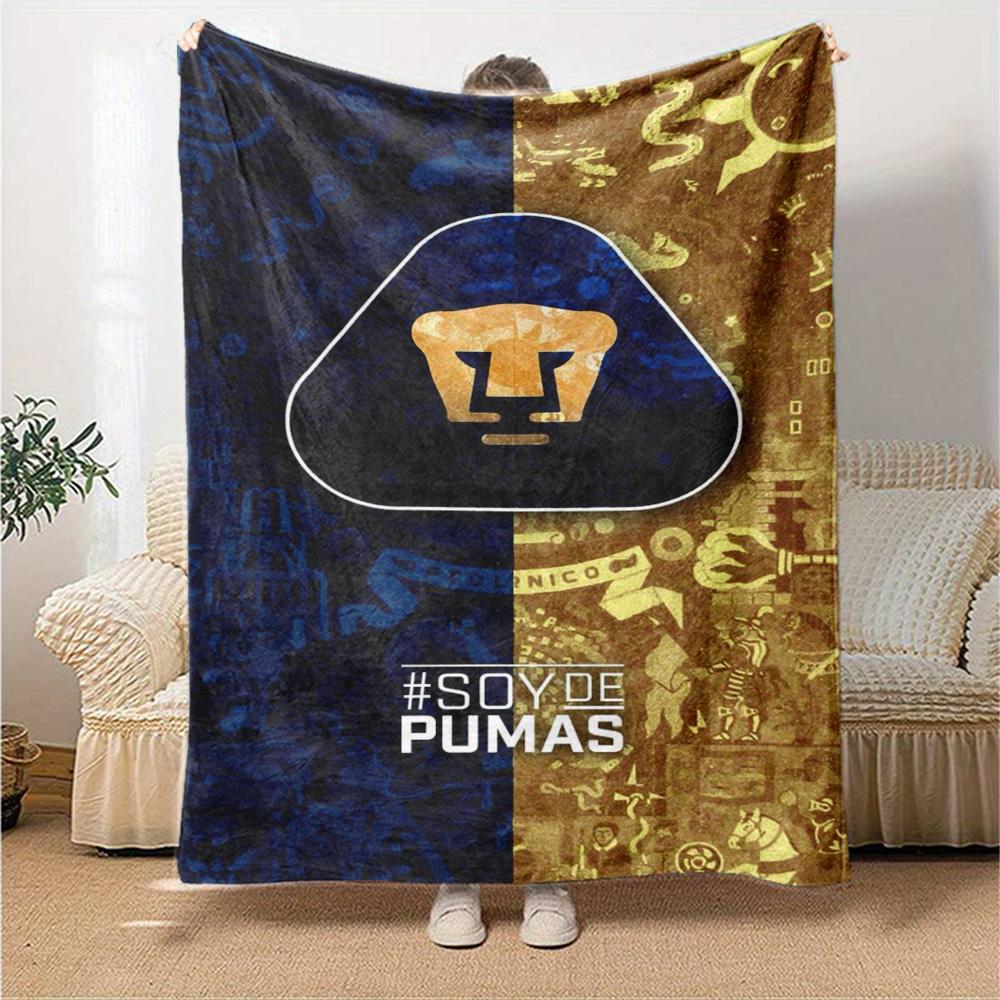 Pumas UNAM Print Flannel Blanket High Quality Warm Comfortable Cover for All Seasons Perfect for Gifts Home Decor