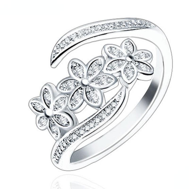 

Модное открытое кольцо с цветком циркона, женское регулируемое кольцо для свадебной вечеринки, ювелирные изделия HMM