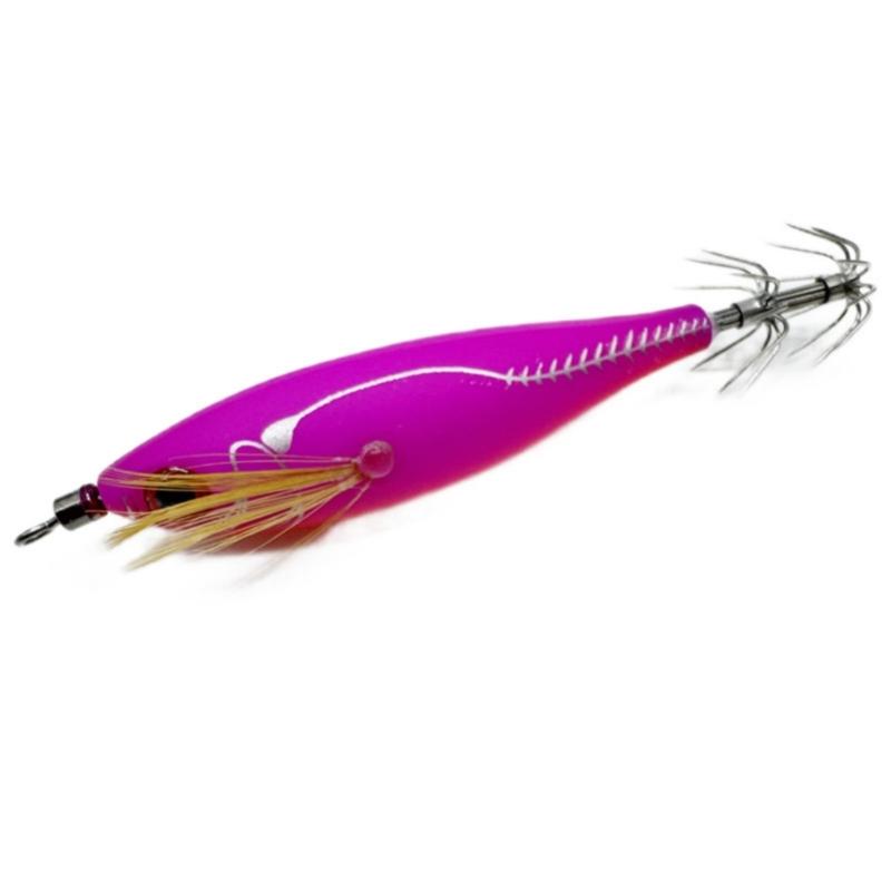 5Pcs 8cm Glow Squid Jigs Shrimp Lures Baits Squid Jigs Glow Jigs Hook for Freshwater Saltwater Fishing Artificial Baits