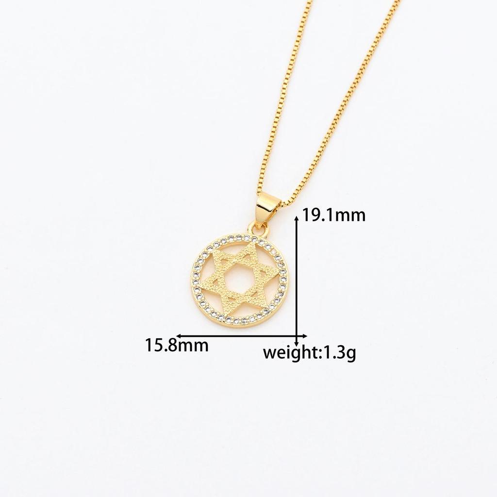 Polaris Hexagonal Star Pendant Necklace: Fashionable DIY Clavicle Chain Jewelry