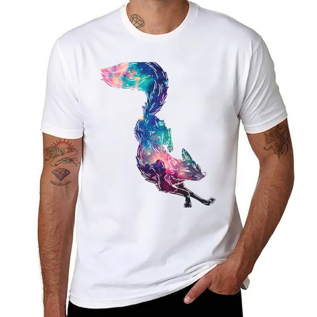 Galaxy Fox Tshirt Cotton T Shirts Unisex 100 T Shirt Personalised T Shirts Designer Tshirt