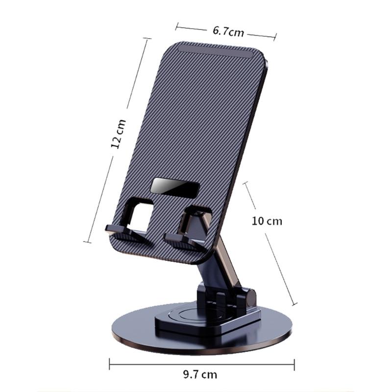 Tabletop Phone Stand Angle Height Adjustable Rotating Cellphone Cradle Desk Tablet Holder Mount Foldable for Video