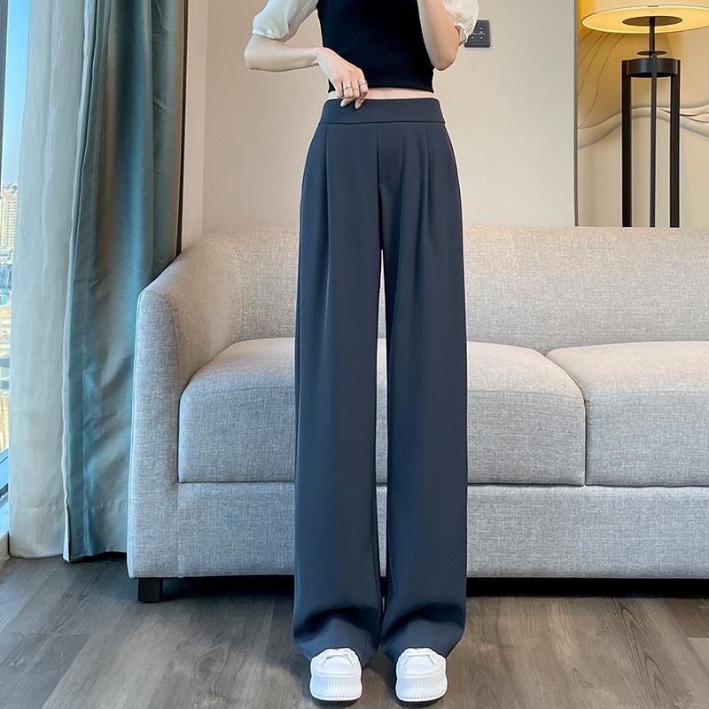 Damen High Waist Weitbein Anzughose - Frühling & Herbst Kollektion, Dünne Sommer Freizeit, Schmaler Gerader Beinschnitt