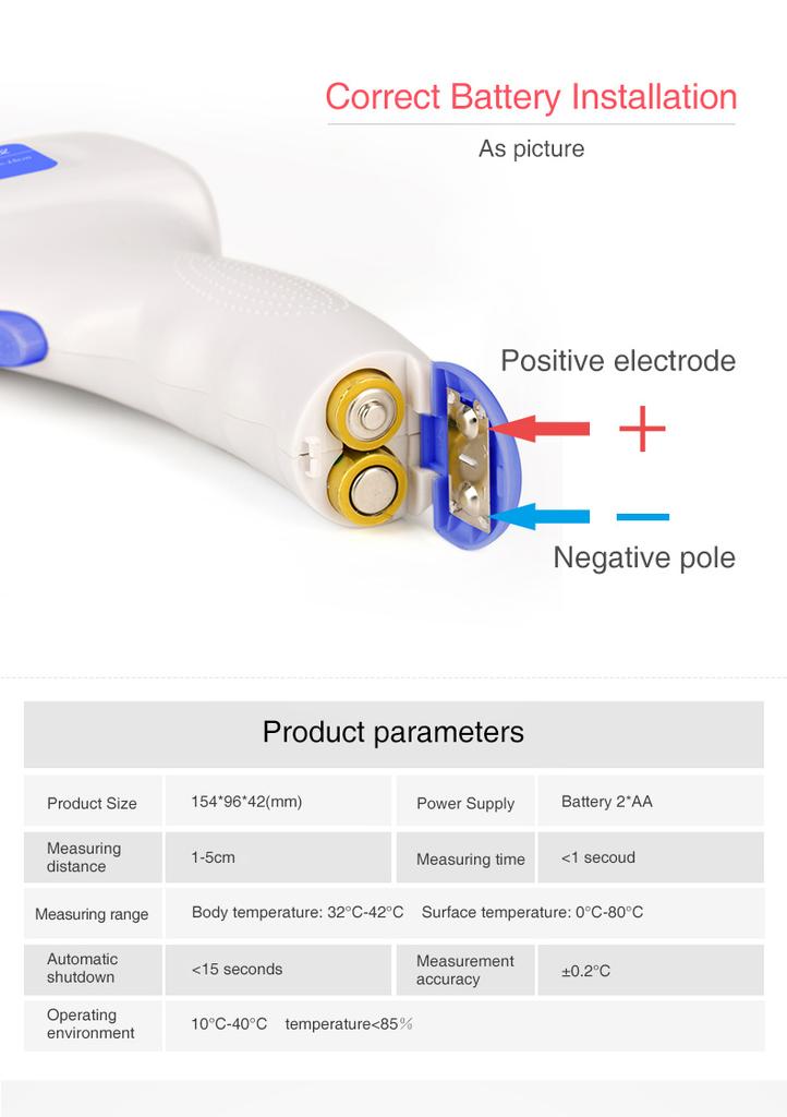 Stock Factory Electric LCD Screen Infrared Thermometer Forehead Gun Children Adult Non Contact Thermometer