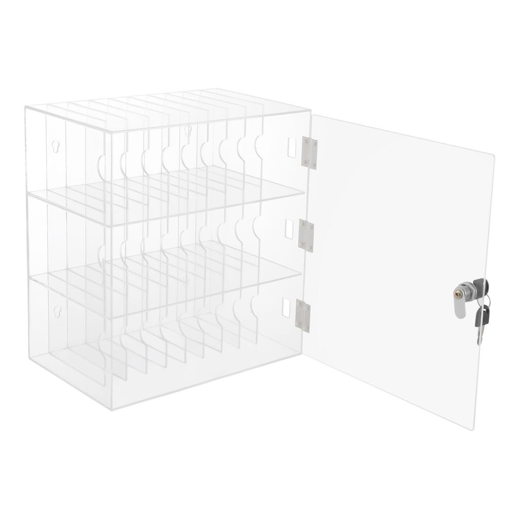 Clear Cell Phone Locker Box, Cell Phones Storage Cabinet, Cell Phone Storage Box Acrylic and Stainless Steel Store Keys, Wallets