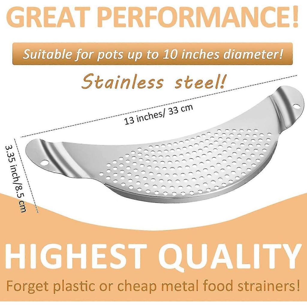 Stainless Steel Strainer Pasta Drainer Pasta Strainer Tool Inline Handle Pot Strainer - DD01