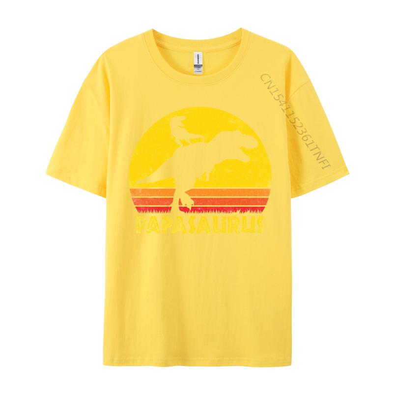 Design Papasaurus Fathers Day Tshrit Tops Shirts Special Premium Cotton TShirt Vintage T Shirts Plain