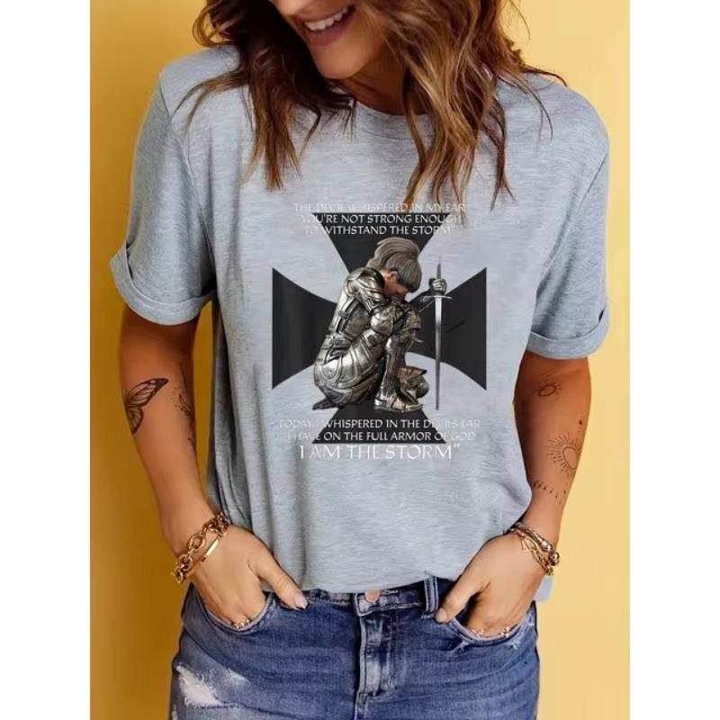Trendy Women's 3D Letter Printed Summer New T-shirt Casual Personality Versatile Short Sleeved Outdoor High-quality Top