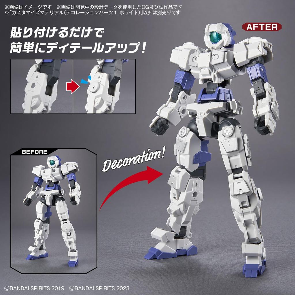 30MM Customized Material (Decoration Parts 1 White) Color-coded Plastic Model