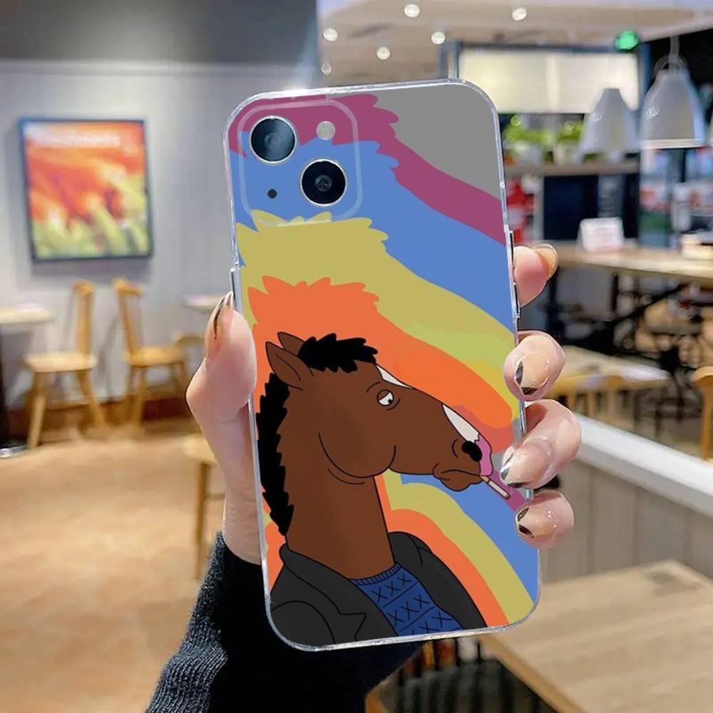 

B-BoJ Jack Horsemans Phone Case For iPhone 16,15,14,13,12,11 Pro,Max,Plus,X,XS,XR,SE,Mini Transparent Silicone Soft iPhone13PRO
