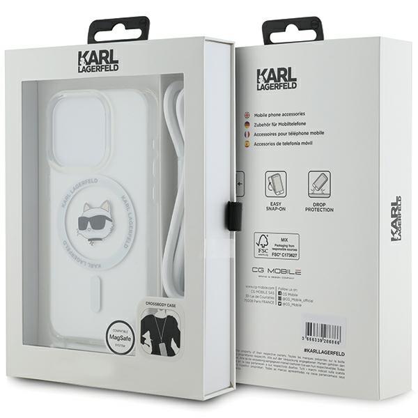 Karl Lagerfeld Klhmp14Xhcchnt Iphone 14 Pro Max 6.7 Hardcase Transparent Iml Choupette Head & Cord Magsafe