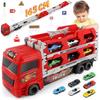 Joyreal Construction Vehicle Set with Storage Truck and 6 Mini Cars for Kids Ages 3-6 Educational Toy