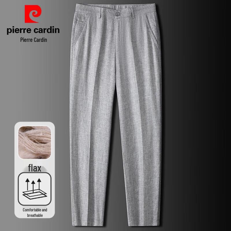 Pierre Cardin Men s Linen Blend Straight Fit Casual Pants 30