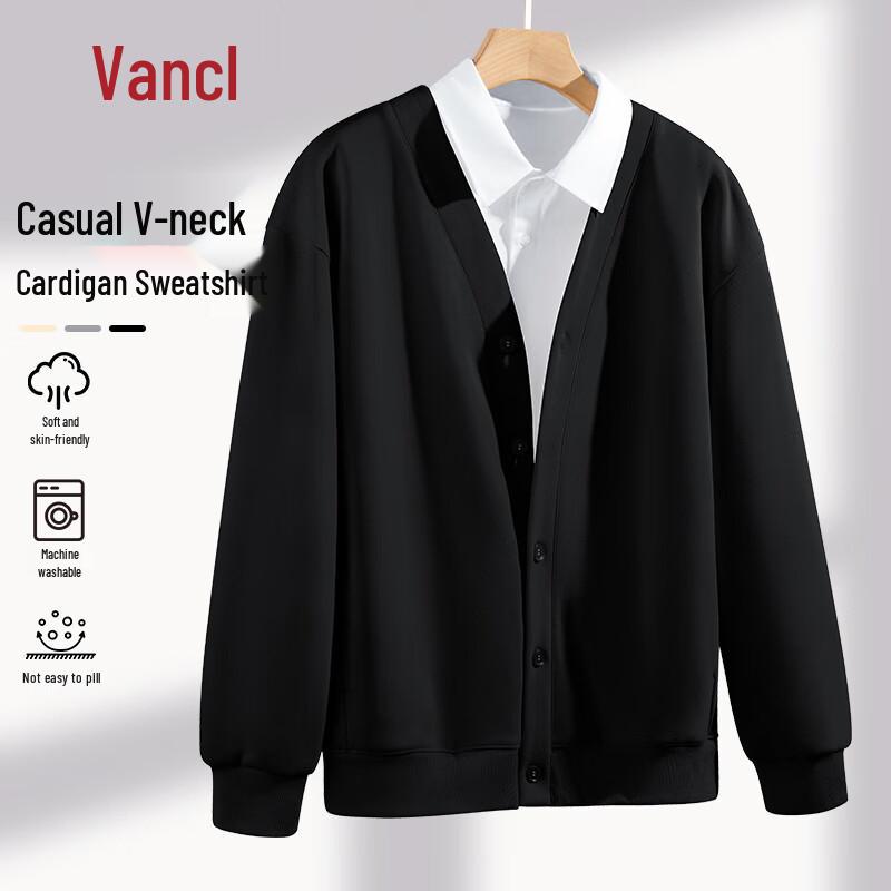 

Мужской кардиган-худи VANCL с V-образным вырезом, свободного кроя, из плотного материала XL