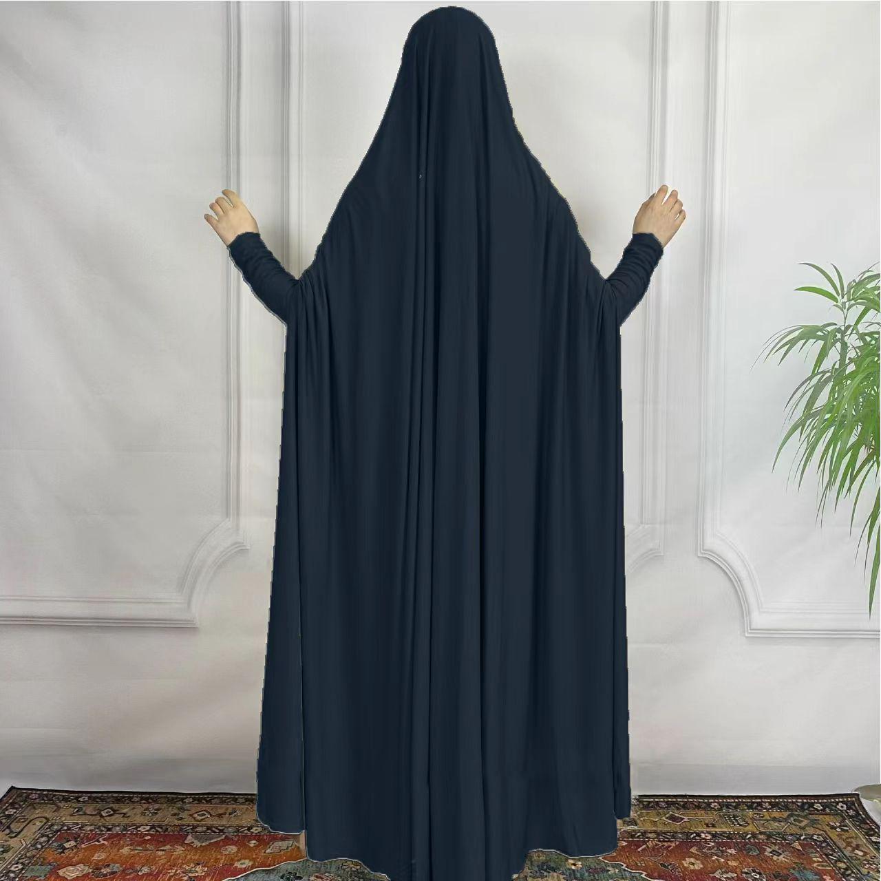 

Жіночий суцільний колір вільний молочний шовковий рукав летюча миша Близького Сходу One Size