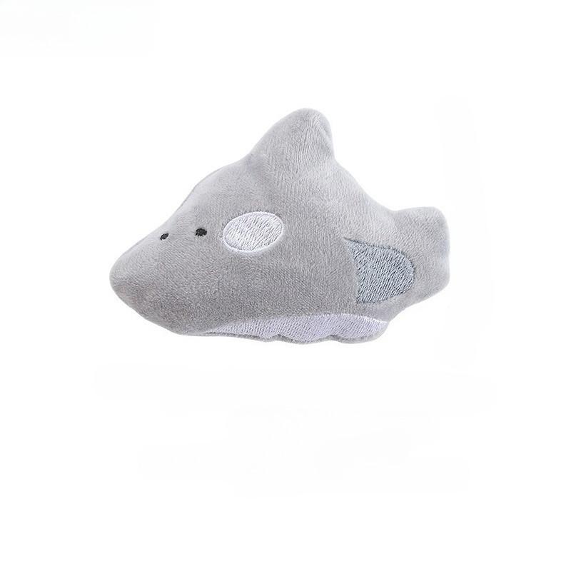 

New plush cute cartoon marine creature cat toy indoor cat interactive cat toy soft, durable wear-resistant, bite proof, easy to clean bite toy (shark)
