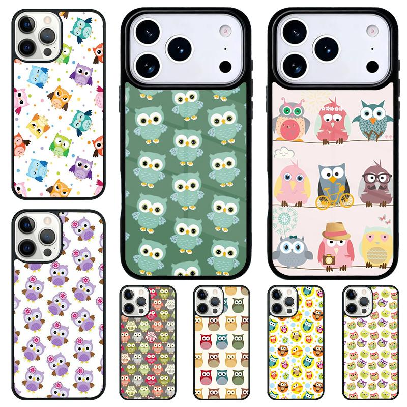 Owl Cute Lovers Kawaii Cartoon Shockproof Phone Case for iPhone 17 Air 16e 15 11 12 14 13 Pro Max Cover Coque