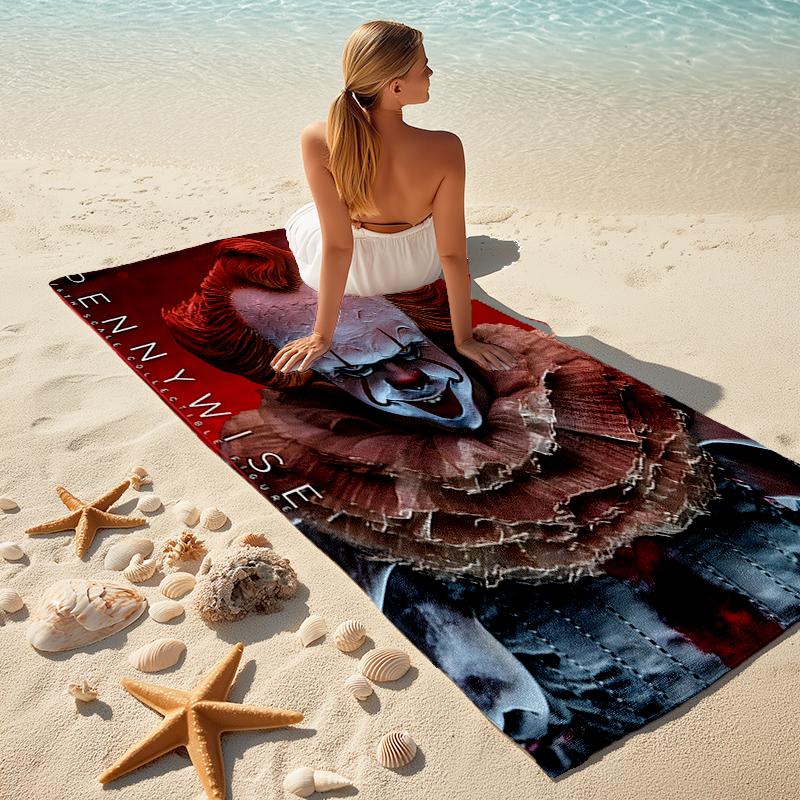 1pc Pennywise2 Beach Towel, Comfortable and Thick, and Swimming/Bath/Picnic/Camping Towel, Suitable for Seaside Beaches