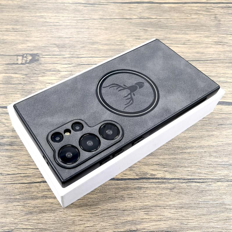 

Чехол из искусственной кожи Retra для Samsung Galaxy S25 S24 S23 S22 S21 Ultra Plus FE Note 20 S 24 23 S24Ultra с поддержкой зарядки MagSafe For Samsung S24 FE