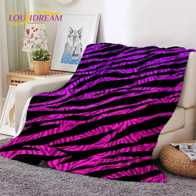 3D Colorful Zebra Stripe Leopard Tiger Soft Flannel Blanket for Bed Bedroom Sofa Picnic,Throw Blanket for Cover Outdoor Nap Gift