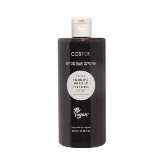 Costok Vegan Charcoal Micellar Cleansing Water Deep Pore Purifying Makeup Remover 500ml