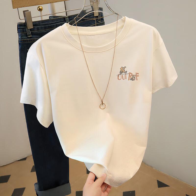 Women s Summer Color Block Cartoon Print Short Sleeve T-shirt S