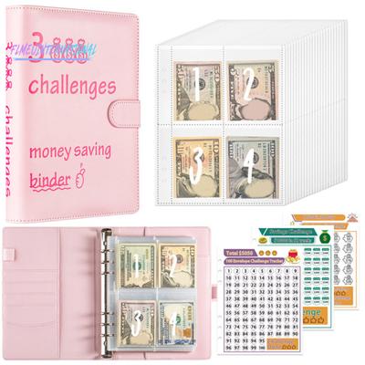 Money Saving Binder with 100 Envelopes A5 Budget Planner Book - Colorful Challenge Sheets Cash Envelopes, A5 Size Binder